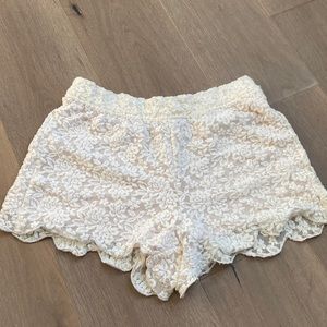 Free people cream lace shorts S